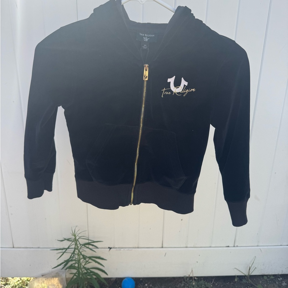 True Religion Black Jacket with Gold Accents